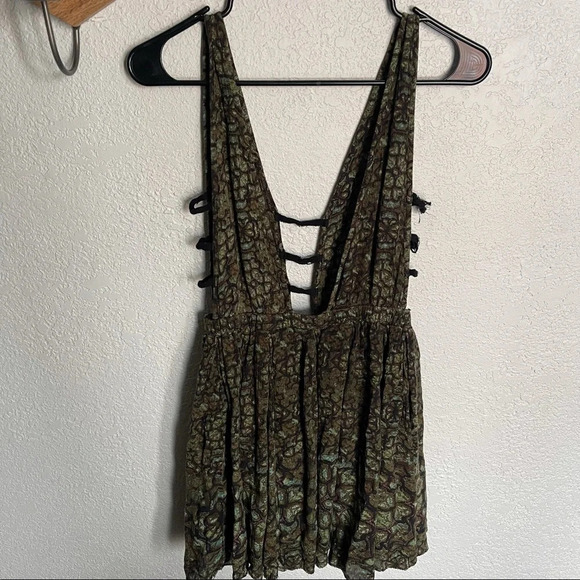 Free People One Plunging Cutout Mini Dress - Picture 4 of 8